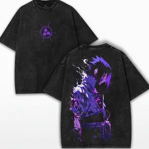 Sasuke Anime Graphic Tee - Stylish Unisex Washed Shirt for True Naruto Fans, Comfortable Cotton Fit with Bold Anime Print Design, Perfect for Streetwear Vibes, Oversize Shirt, Cotton Tee, Gift For Fan, For Men, For Women E22