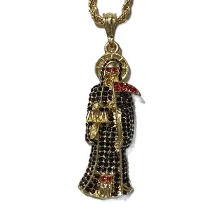 Santa Muerte Necklace 24”