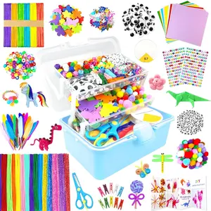 Arts and Crafts Supplies for  Crafts Kit with Pipe Cleaners DIY Crafts for  Art School Supplies Materials All in Crafting Box Craft  Set Gifts for  Girls Boys  4-8, 8-12