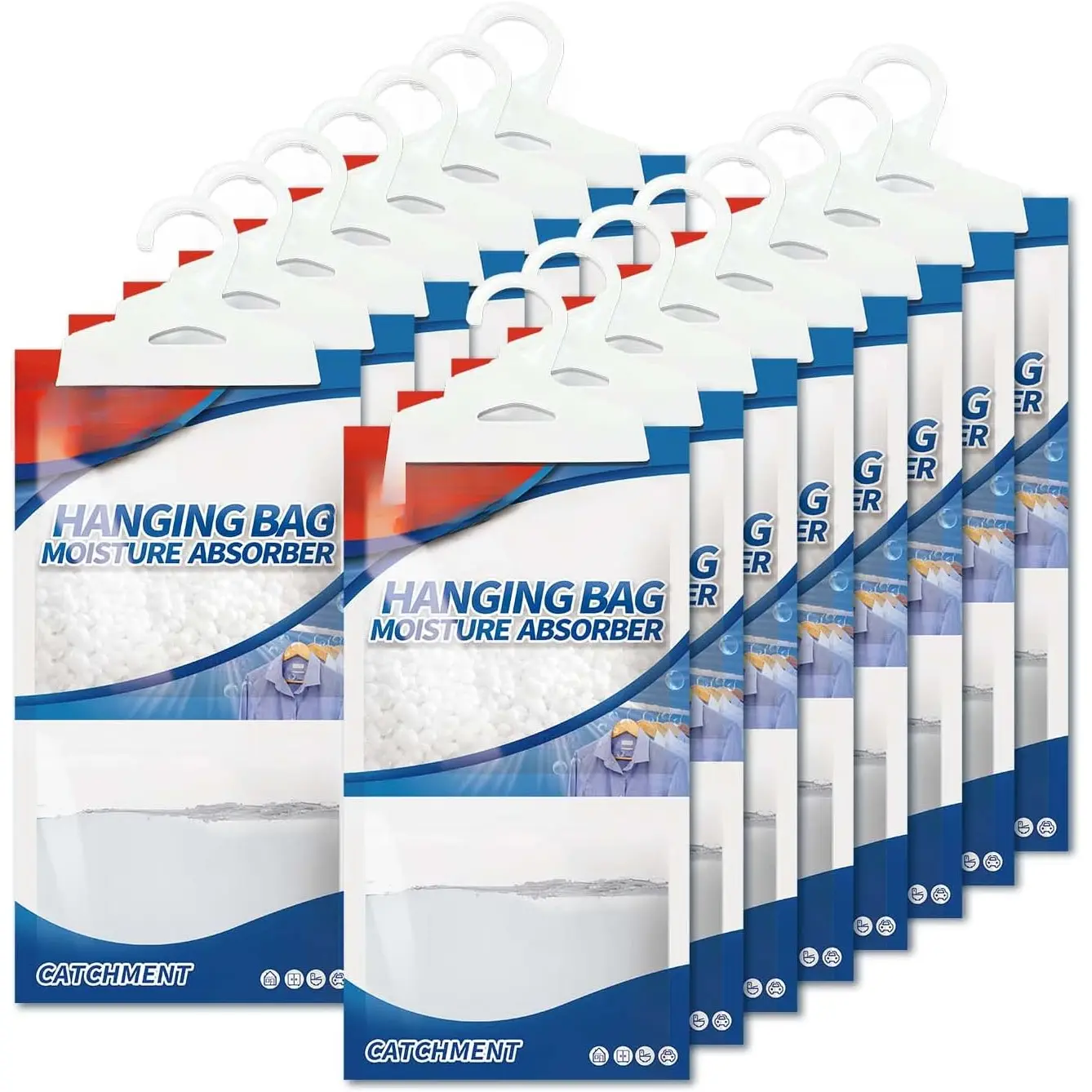 Absorbers Packets,  Free 15 Pack, Humidity Packs, Dessicant Packets, Hanging Closet Dehumidifier Bags, Odor Eliminator for Bathroom 9.8OZ