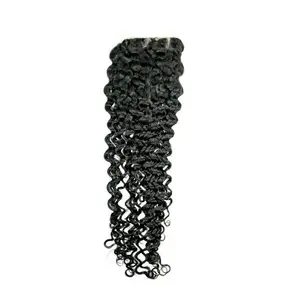 Brazilian Kinky Curly Closure 12-18" Lace Style with Protective Finish for Sew-In Hair Extensions