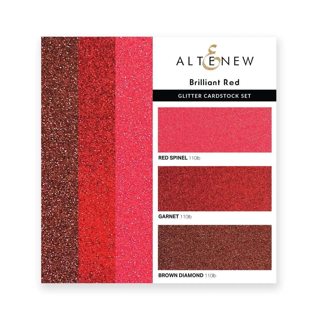 Glitter Gradient Cardstock Set - Brilliant Red