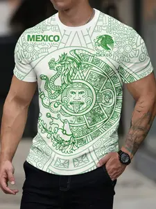 Men's Football Training Top, Round Neck, Breathable Knit Fabric, Moisture-Wicking, Short Sleeve, Casual Slim Fit, All Seasons