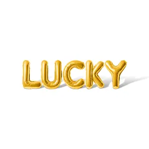 Letter Balloons - LUCKY 16" Inch Alphabet Letters Foil Mylar Balloon St. Patrick's Day Party Banner
