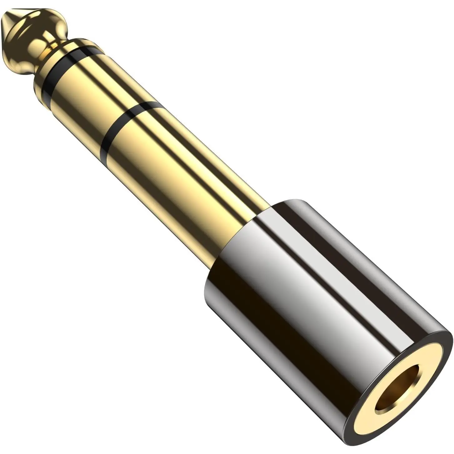 6.35mm 1/4 Male to 3.5mm 1/8 Female Stereo Headphone Adapter Audio Jack Plug  Plated Compatible with Speaker Headphone Guitar Digital Piano Amp, 1 Pack