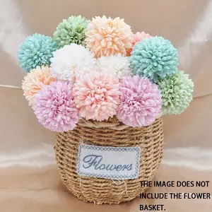 12pcs Artificial Chrysanthemum Flower Bouquet - Realistic Fake Decorative Flowers with Foliage, Plastic Blooms for Wedding Centerpieces, Home Garden Party Decor, Outdoor Artificial Flowers, Table Arrangements,- Suitable for Day, Earth Day