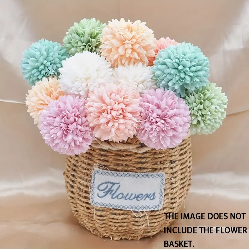12pcs Artificial Chrysanthemum Flower Bouquet, Artificial Flower Decorations - Fake Decorative Flowers with Foliage, Plastic Blooms for Wedding Centerpieces, Home Garden Decor, Table Arrangements - Suitable for Earth Day