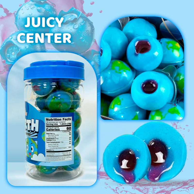 Apexy Eyeball Gummies - with Fruity Liquid Center 11.42oz Eyeball Candy for Halloween, Birthday, Trick Or Treat, Party Candy -Jelly Filled Gummies, Fat Free, Nut Free. 11.42oz (Planet) Snack Soft Bonbon Sweet Chewy