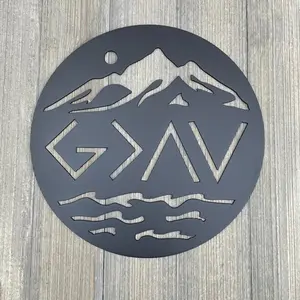 God is Greater Than The Highs And Lows Metal Sign Cutout