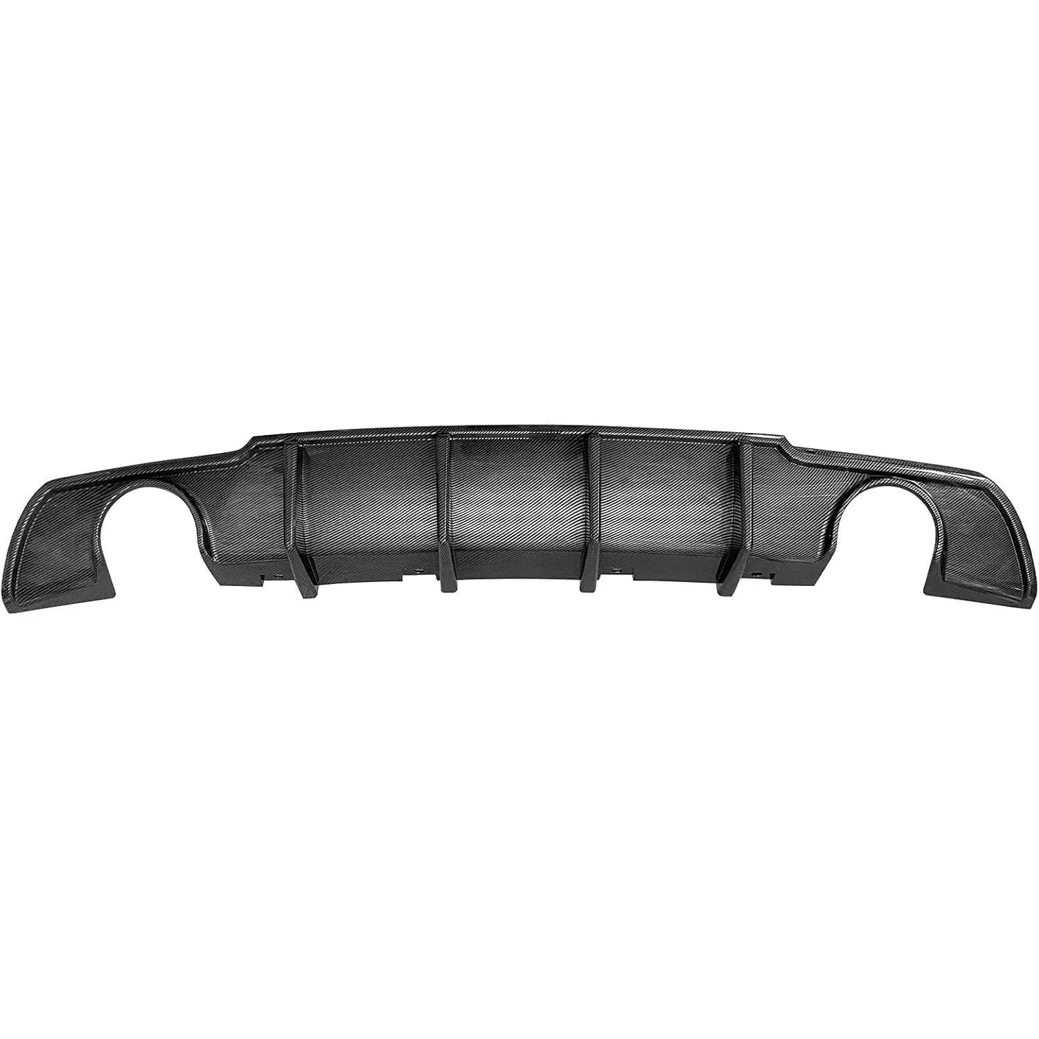 IKON MOTORSPORTS Rear Diffuser Compatible with 2015-2023 Chrysler 300, Shark Fin Style Carbon Fiber Print PP Lower Valance Bumper Lip