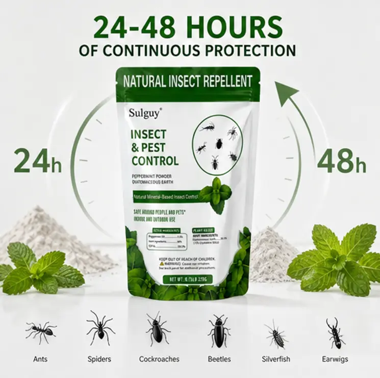 Diatomaceous Earth Food Grade Powder with Peppermint - Crawling Insect Killer for Bed Bugs, Roaches, Ants, Fleas - Indoor & Outdoor Pest Control | Family & Pet Safe | 0.75 lb