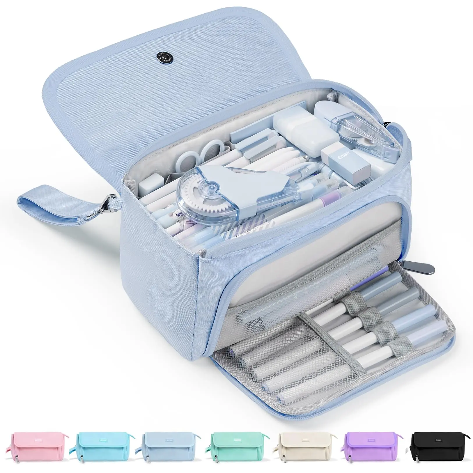 Super Large Pencil Case, Big Capacity Pencil Bag with 3 Compartments