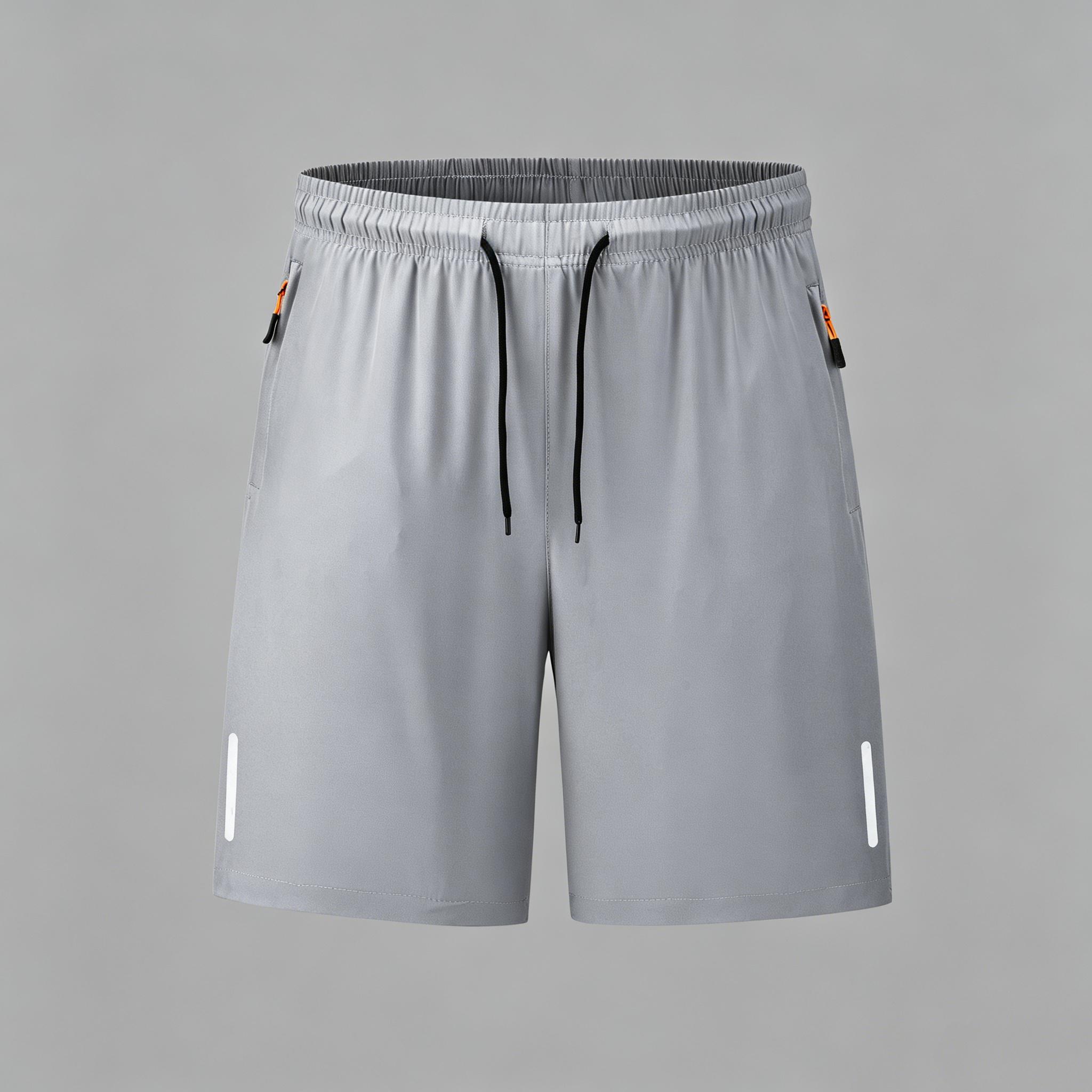 Men’s casual shorts—loose, comfortable, and breathable athletic shorts with reflective stripes on both sides of the legs. Available in multiple colors and suitable for all seasons; ideal for outdoor sports and fitness activities.