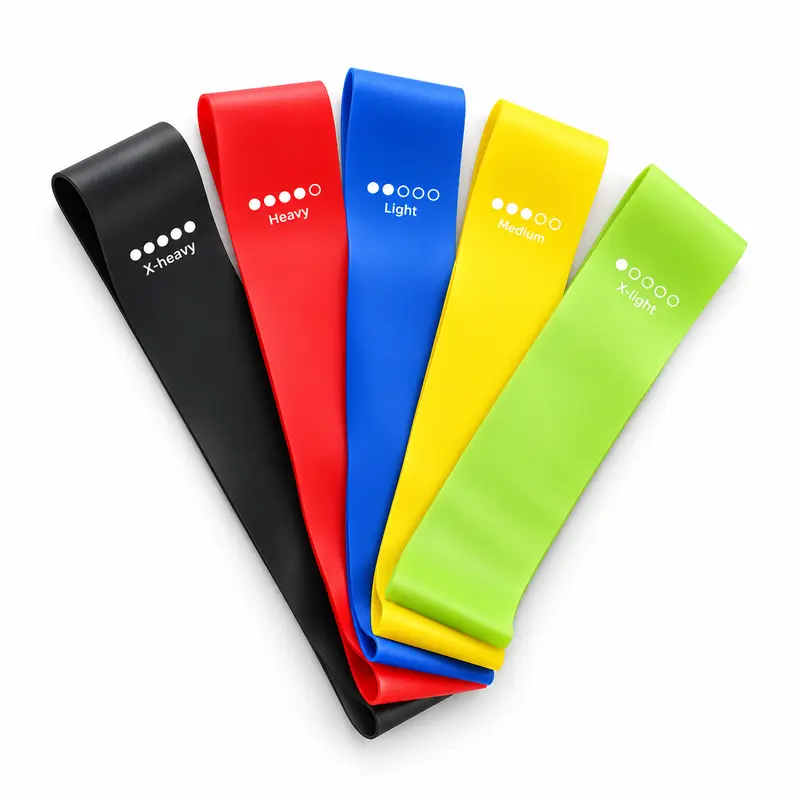 5-Count Durable Odorless Resistance Bands Set - Portable Loop Fitness Gear with Storage Bag, Multi-Functional Home Gym Equipment for Resistance Band Workout, Stress Relief, Body Slimming
