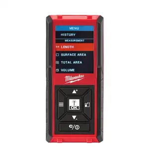 150 ft. Laser Distance Meter with 2 in. Color Screen 2-Position Auto-Detecting Lever Side-Shot Button 30 Memory Readings