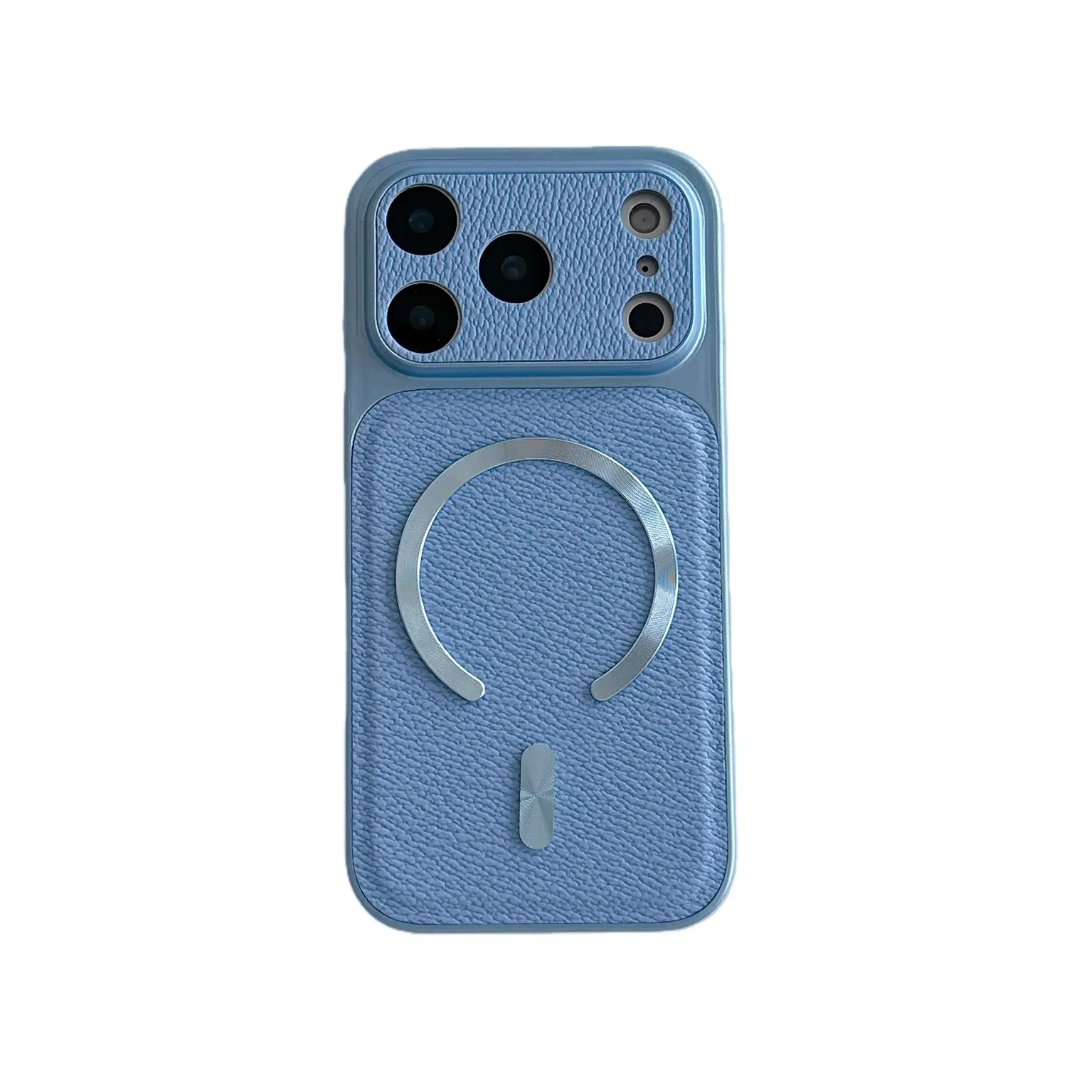 Litchi Texture Leather MagSafe Magnetic Phone Case with Large Camera Window