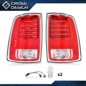 CROSSDESIGN LED Tail Lights Red w/ Bulb  Harness Fit For 2013-2022 Ram 1500 2500 3500 Pair
