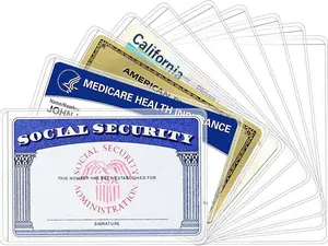 New Medicare Card Holder Protector Sleeves, Social Security Card Protector, 12 Mil Clear PVC Water Resistant Plastic Sleeves for New Medicare/Social Security/Business/ID/Credit Cards(6 Pack)