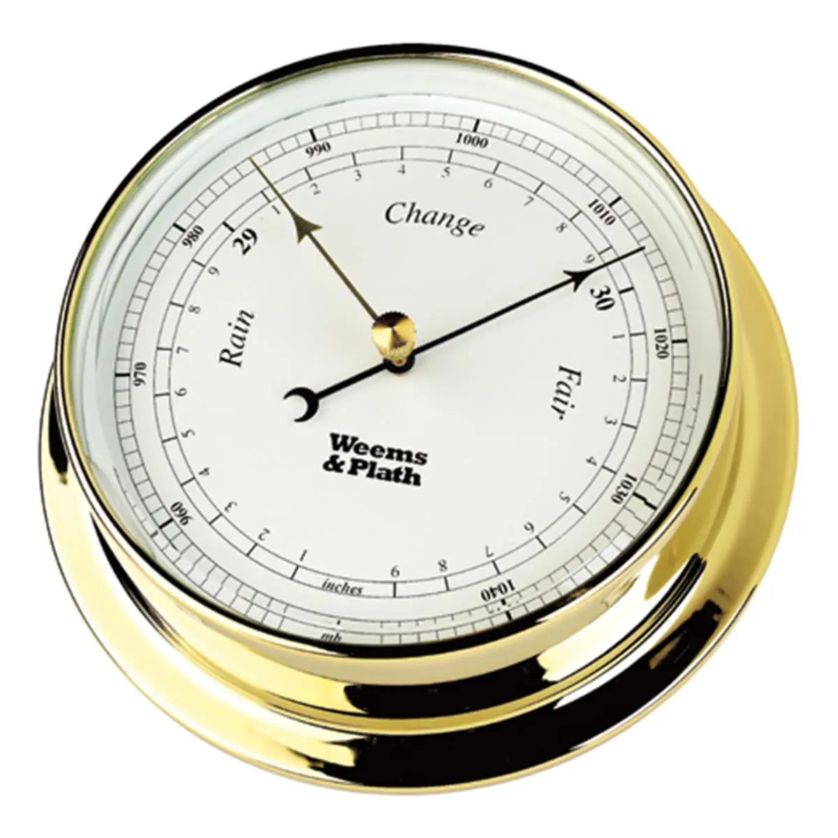 Weems & Plath 212 MAIN Endurance 125 Aneroid Barometer - 4.875 in Weatherproof Atmospheric Pressure Gauge, Adjustable Home Boat Instrument for Specialty DIY Supplies Gauges with No Visible Mounting Screws, Batteries