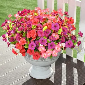 Artificial Flowers for Outdoors, 6 Bundles Artificial Flowers for Decoration UV Resistant, Realistic Artificial Plants & Flowers Fake Flowers for Front Porch Window Box Outdoor Spring Decor