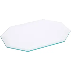 Plymor 5" x 7" Long Octagon, 5mm Thick Beveled Clear Glass