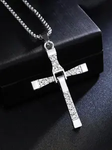 Unisex Speed & Strength Cross Necklace, Inspired by Fast & Furious Design, Perfect Gift for Men Women, Daily Wear Jewelry Accessory