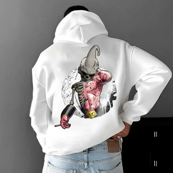 Dragonball Z Buuu Robot Hoodie, Unisex Anime Printed Hoodie, Gift For Fans Fabric Man