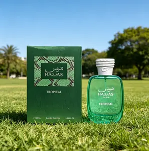 Hawas For Him Tropical EDP Spray 3.38 Fl Oz 100ml Men Vibrant Tropical Fruity Scent Long Lasting Refreshing Masculine Perfume Holiday Casual Daily Fragrance
