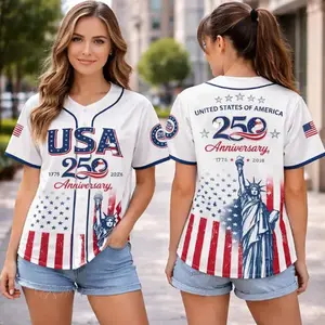 USA 250th Anniversary Baseball Jersey, Patriotic Statue of Liberty Shirt, 250 Years Of Freedom Jersey, Unisex Independence Day 4th of July Outfit
