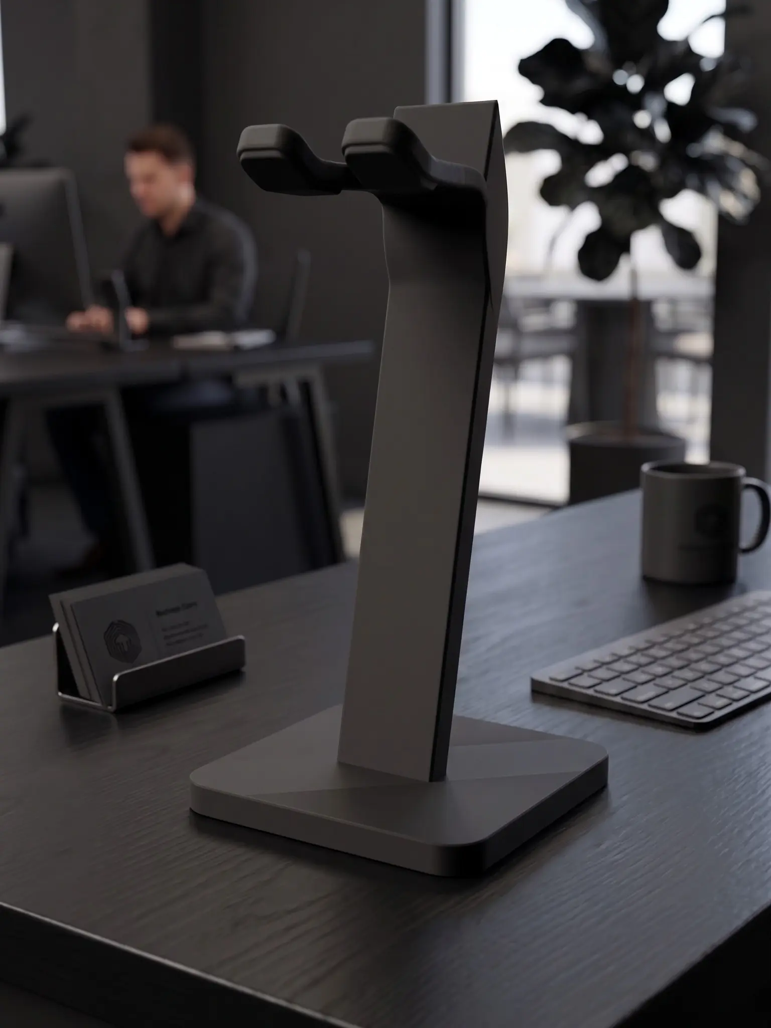 Modern Over-ear Headphone Holder 10" Tall Stable Weighted Base Universal Fit for Gaming Studio Bluetooth DJ Headphones Compact Space-Saving Design