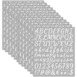 12 Sheets 1008 Pcs 1 Inch Self Adhesive DIY Cursive Vinyl Letters Numbers Stickers Kit, Alphabet Decals for Signs, Classroom Decor, Door Window, Office, Mailbox, Crafts, White
