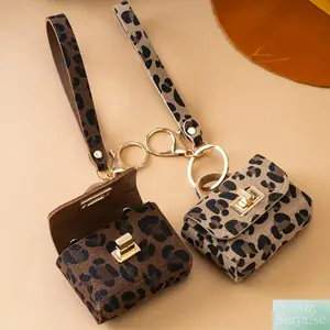 Leopard Print PU Leather Keychain with Coin Pouch - Women's Trendy Fashion Charm, Mini Change Wallet Pendant, Purse Accessories, Bag Charms, Purse Stuffers, Everyday Carry Gift