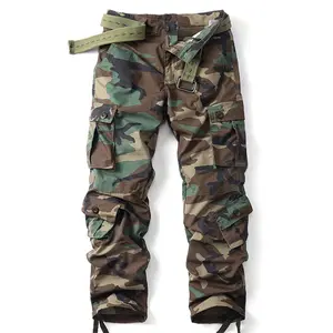 AKARMY Men's Casual Cargo Pants Military Army Camo Pants Combat Work Pants with 8 Pockets Hiking 3355-07 (No Belt) Fathersdaygift Tactical Uniform