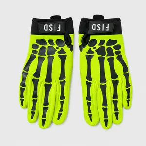 A Global First: Glow in The Dark Skeleton Gloves，Full Finger Grip Gloves for Flag Football, Cycling, Skateboarding, Outdoor Sports