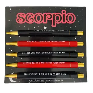 Constellation Theme Ballpoint Pen Set, 5 Counts Creative Writing Pen, Fun Paper Card Pen, Suitable for Creative Writing, Artistic Expression and Daily Use