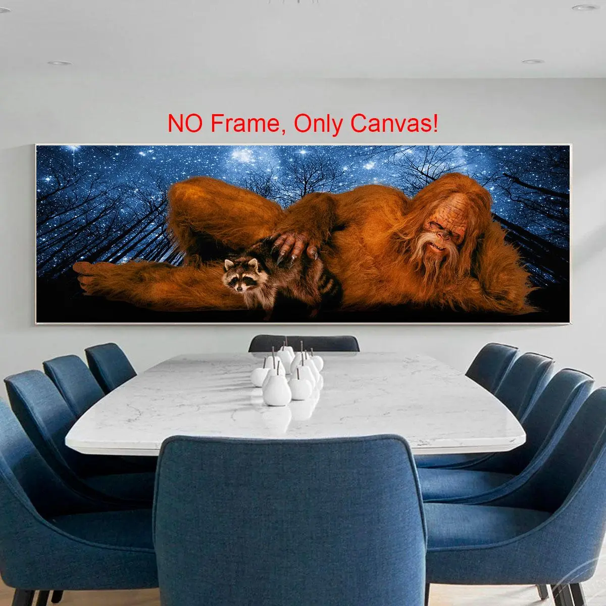 Sasquatch Pattern Canvas Painting without Frame, Funny Animal Wall Art, Wall Art Decor for Home Living Room Bedroom Office, Ornaments