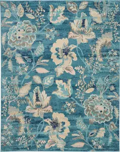 Nourison Home Tranquil TRA02 Turquoise Contemporary Power-loomed Rug