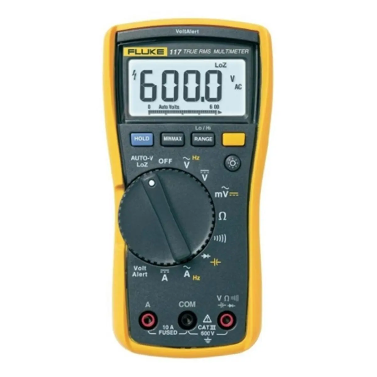 FLUKE FLK-117 Compact Portable True-RMS Multimeter with Compact Grip, Silicone Test Leads – Professional Voltage Tester for Electrical Testing, Commercial Sites (Tools & Hardware, Measuring Tools, Electrical Measuring Instruments)