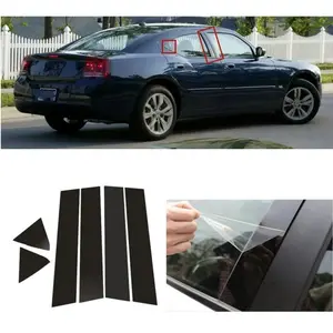 For Dodge Charger 2006-2010, 6pcs Window Trim Covers Center Film Column B C Pillar Posts Sticker Car Accessories