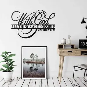 Letter Pattern Metallic Wall Art Decoration, Artistic Creative Wall Decor, Wall Decoration for Home, Modern Home Decor, Garden & Patio Decoration Supplies