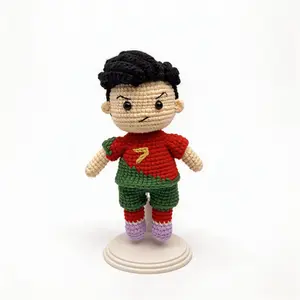Limited Handmade CR7 Soccer Legend Crochet Doll – 2026 Soccer Season Collectible Gift for Fans - Soft Stuffed Amigurumi Football Player Plush Doll for Little Athletes - Home Decor Birthday Gift Handmade Gift