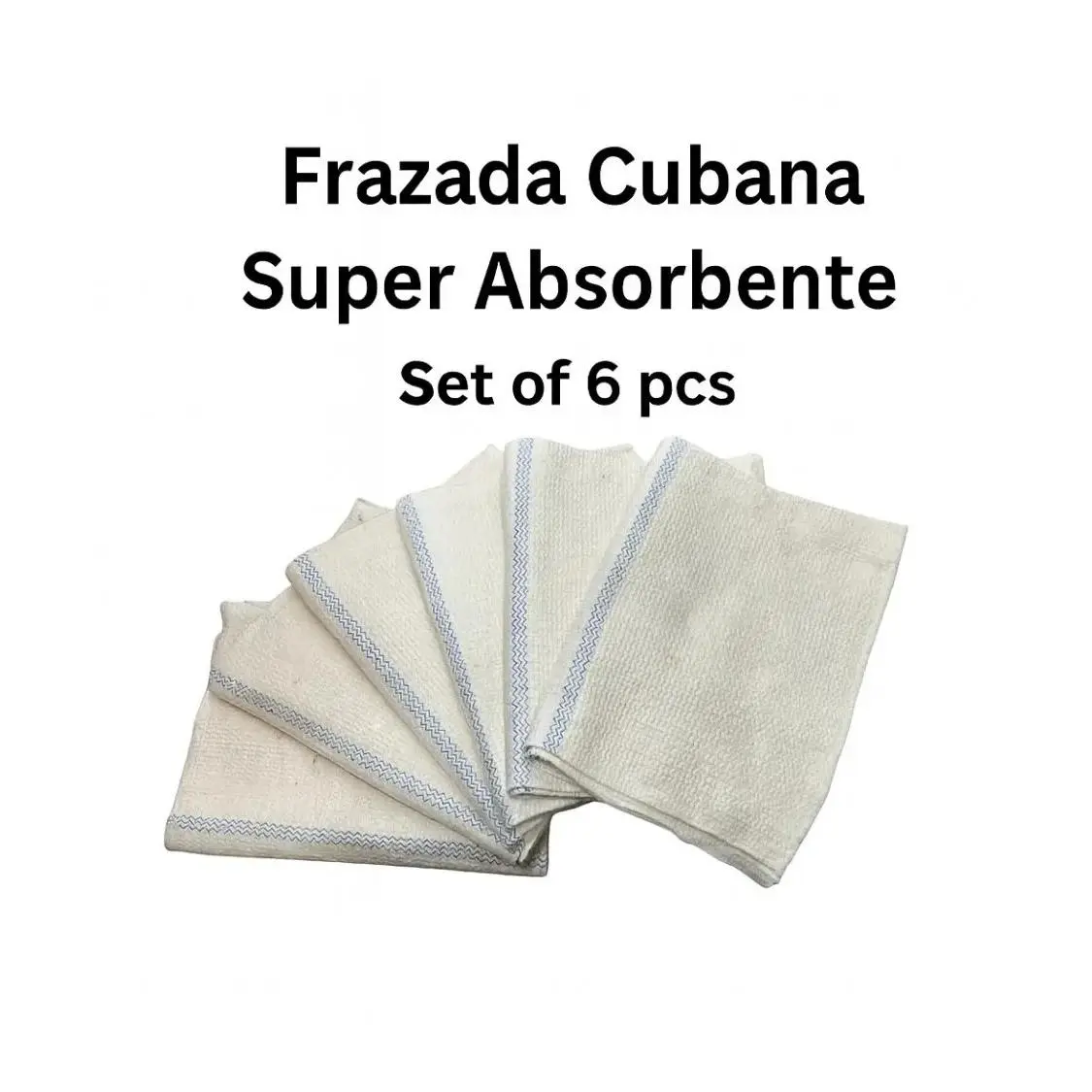 Cuban Style Mop Cloth Set of 6 100% Cotton Ultra Absorbent Cleaning Cloths Wipe Household