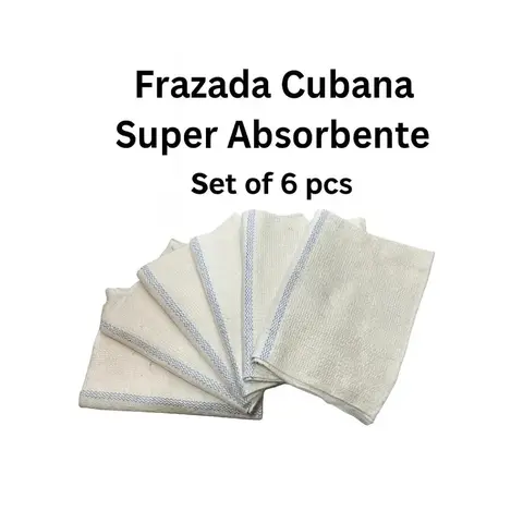 Cuban Style Mop Cloth Set of 6 100% Cotton Ultra Absorbent Cleaning Cloths Wipe Household