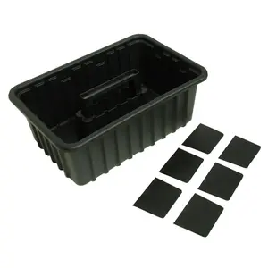 Homak  Plastic Tray with 6 Dividers - Black
