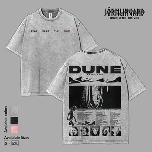 Retro Vintage Dune Part 2 Washed Cotton T-Shirt, Arrakis Sandworm Graphic Tee, Sci-Fi Aesthetic Streetwear, Gift for Movie Fans