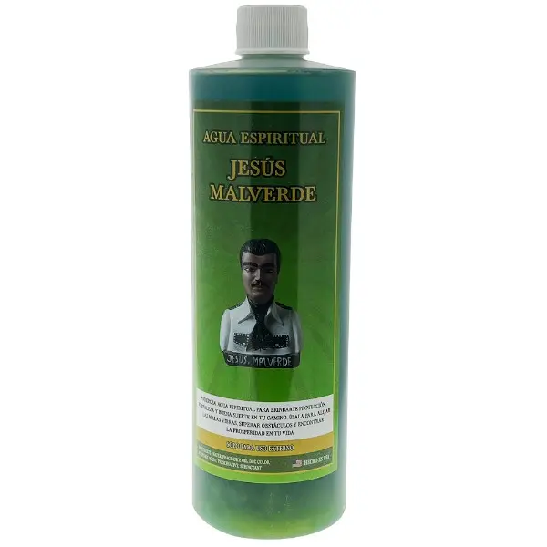 Jesus Malverde - Agua Espirtual 16oz Bottle Healing Energy Cleansing Water Household Handheld Rejuvenate Durable