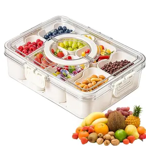 1pc Storage Container, Multipurpose Reusable Divided Food Storage Container With Cover, Leak Proof And Reusable 8-grid Food Sealed Box, For Grain, Nuts, Dry Fruit And Vegetable, Kitchen Organizers And Storage, Kitchen Accessories