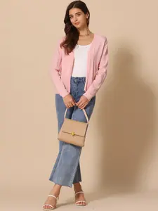 INSPIRE CHIC Women's Open Front Long Sleeve Lightweight Outwear Casual Knit Cardigan