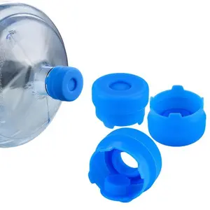 3 Counts Set Blue Silicone Water Jug Cap,Reusable Spill-proof Dust-proof Water Bottle Cap,Mini Replacement Water Bottle Cover,Kitchen Gadgets,Silicone Lid,Drinkware Accessories for Home Office Dormitory,Silicone Kitchenware Tool,Drink Protector.