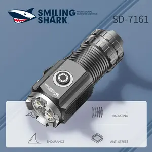 【SD-7161】Smilingshark flashlight: With four lighting modes, it is shock-resistant and pressure-proof, lightweight and portable. It can guard your safety at night!